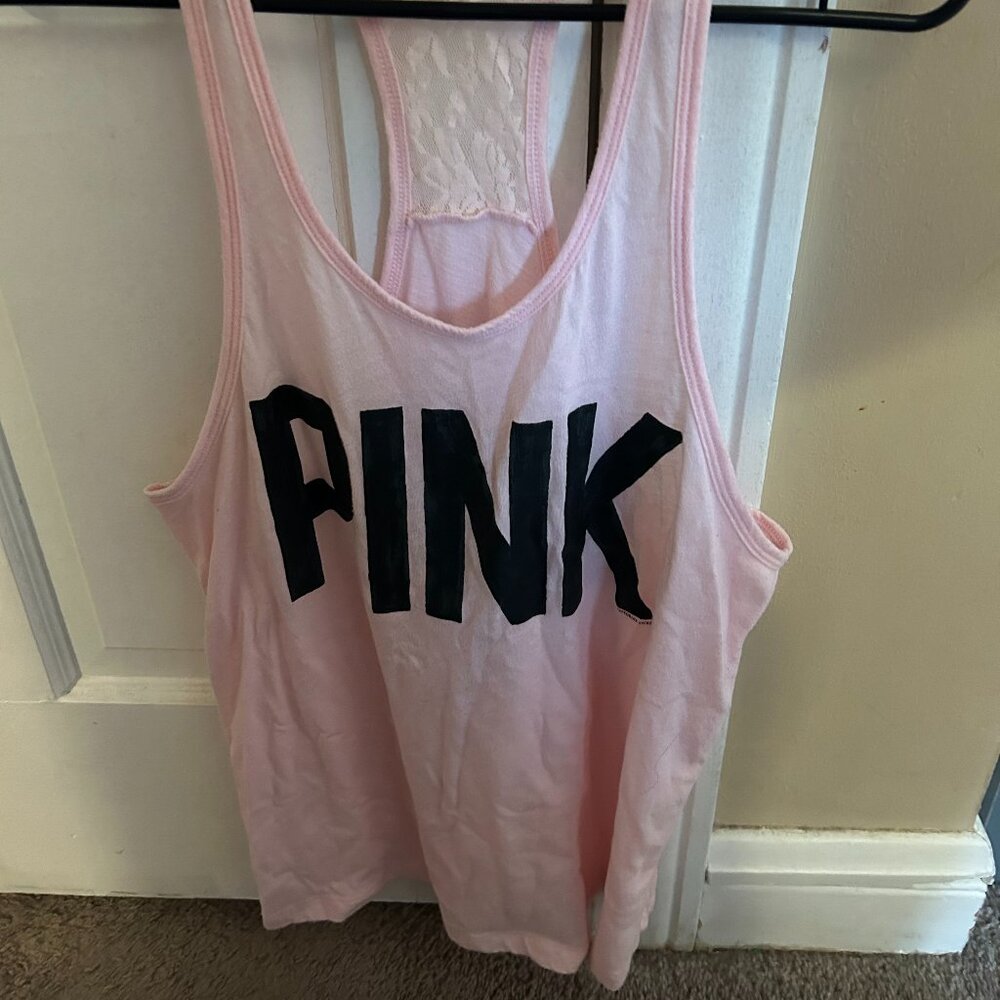 Victoria's Secret PINK Oversized Tank Size XS with Lace Back